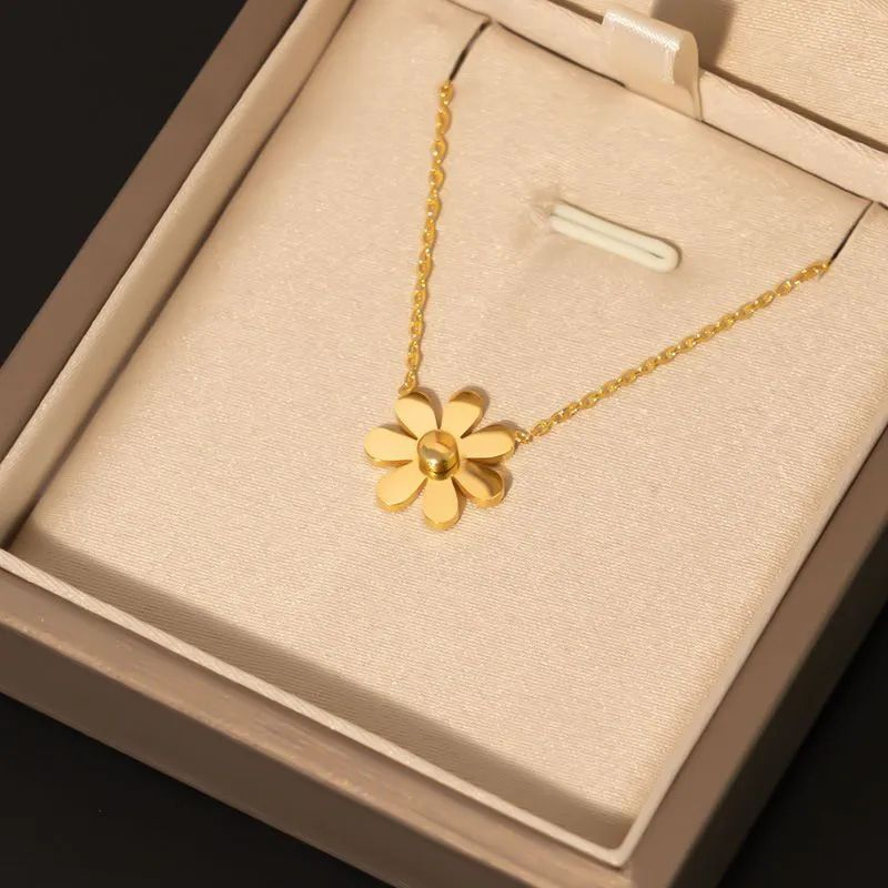 KALUNG TITANIUM BUNGA DAISY KALUNG FASHION TITANIUM WANITA ANTI LUNTUR BISA COD