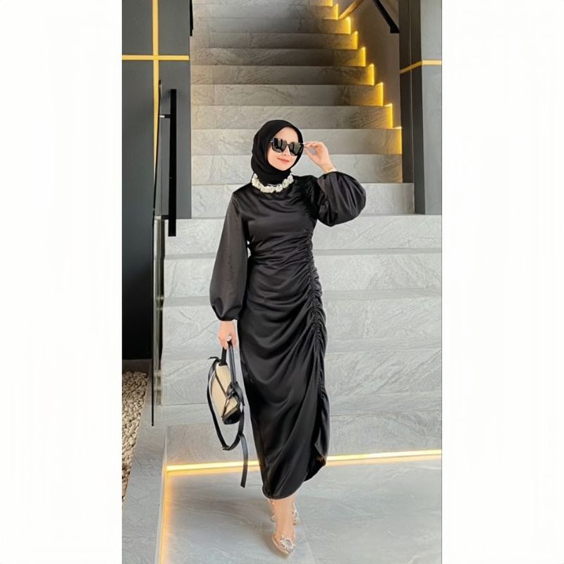 Andini Dress Satin Premium Velvet Satin / Dress Serut Satin / Darla Dress Satin