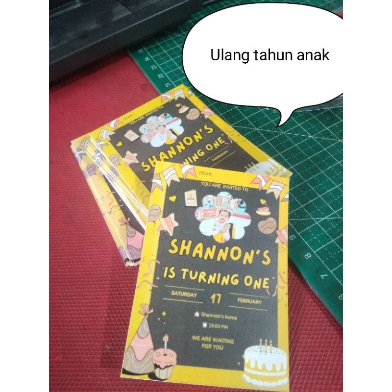 cetak undangan ulang tahun anak murah / undangan ulang tahun anak custom
