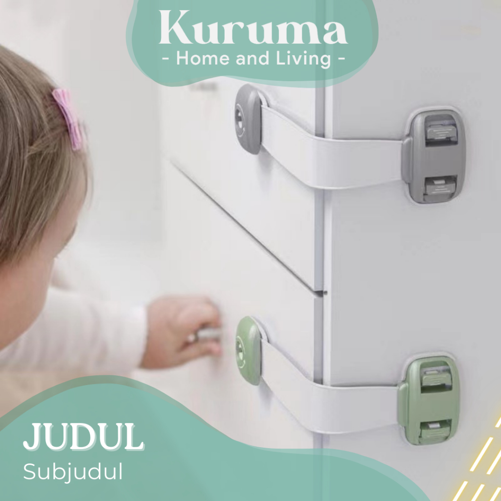 Kuruma Ichi Pengaman Bayi Lemari Simple Baby Lock Lemari Kulkas Pintar Baby Proof Jendela Kulkas Estetis Gembok Bayi Cabinet Minimalis Baby Proof Kulkas Pintu Mudah