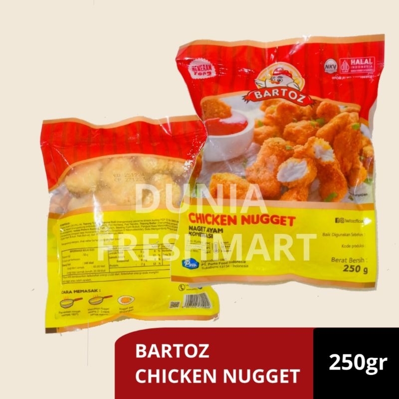 

BARTOZ CHICKEN NUGGET 250GR NAGET AYAM BARTOS NUGGET AYAM