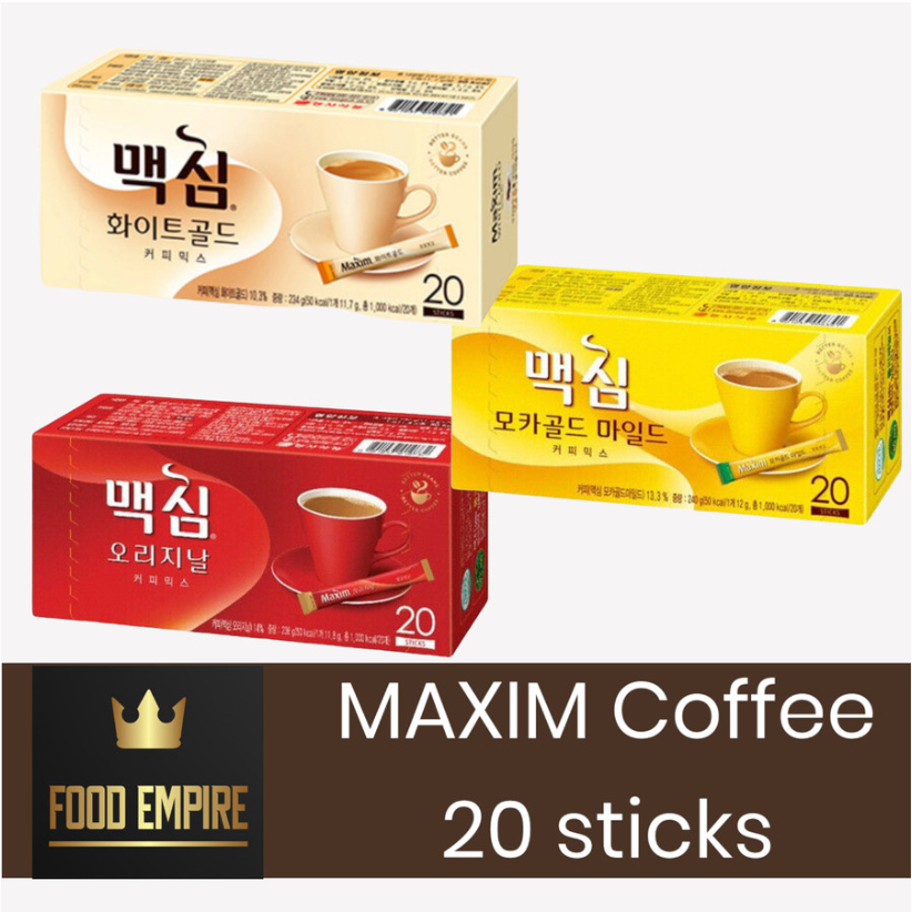 

MAXIM Coffee 20 sticks | Mocha White Original Mix | Kopi instant Korea