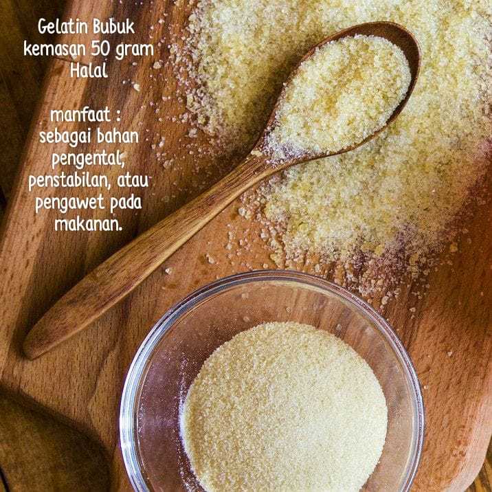 

Gelatin gelatine bubuk gelatin powder halal repack 50 gram