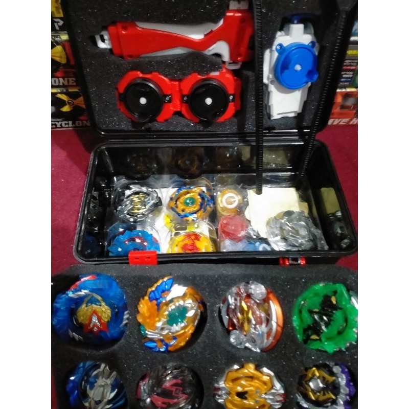Beyblade Burst gasing launcher set metal + box 12 in 1