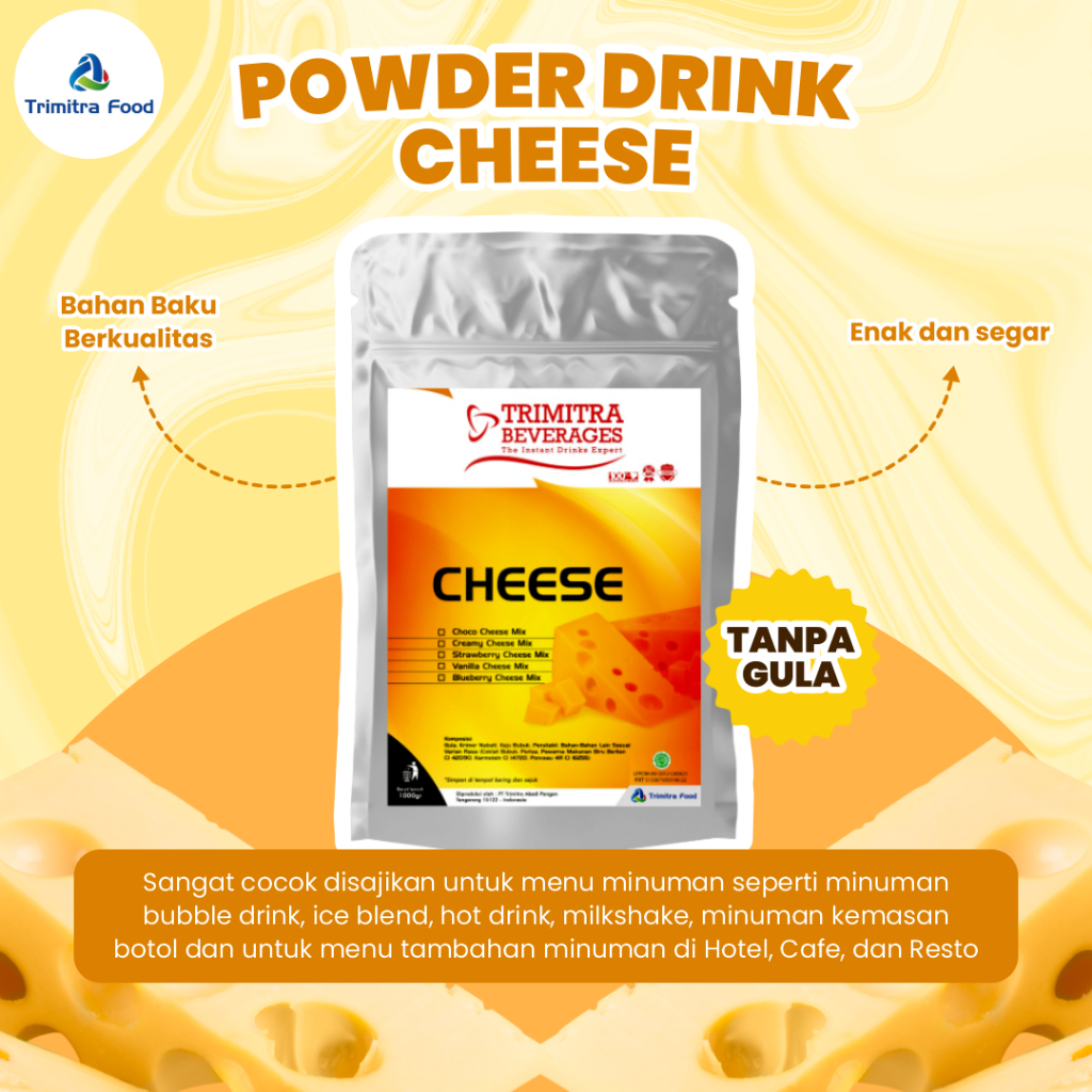 

Bubuk Minuman Powder Drink Aneka Rasa Varian Cheese Keju Plain Tanpa Gula 1 Kg Halal