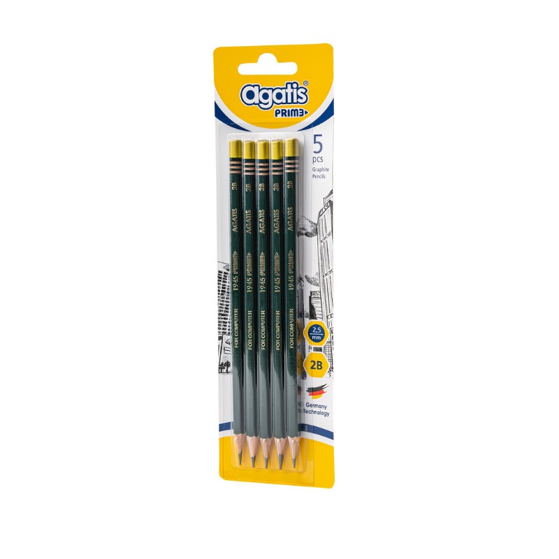 Asaba Stationery - Agatis Prime - Pensil Tulis 2B Green Blister isi 5