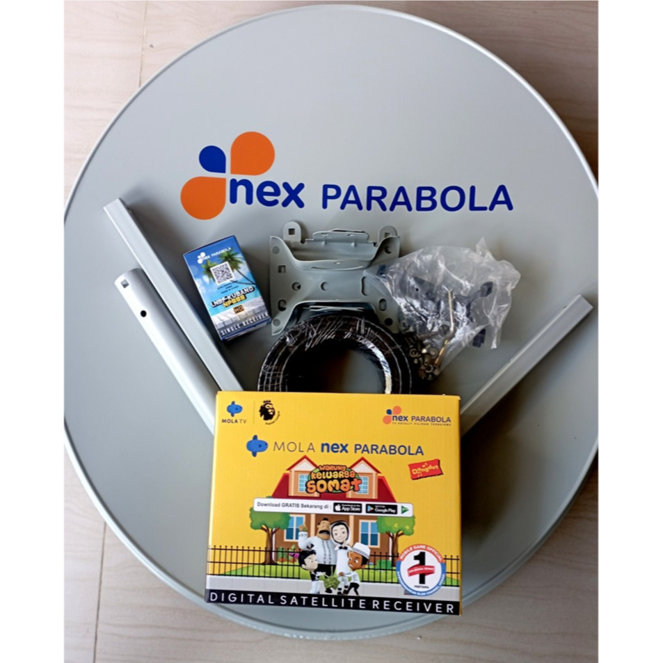 NexParabola Receiver& Dish Parabola 45cm &LNB & Kabel.GRATIS TV NASIONAL 1 TAHUN