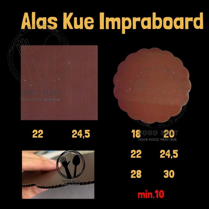 tatakan kue coklat bulat 18-30cm cake board bulat tatakan cake alas puding pudding plastik size 18 2