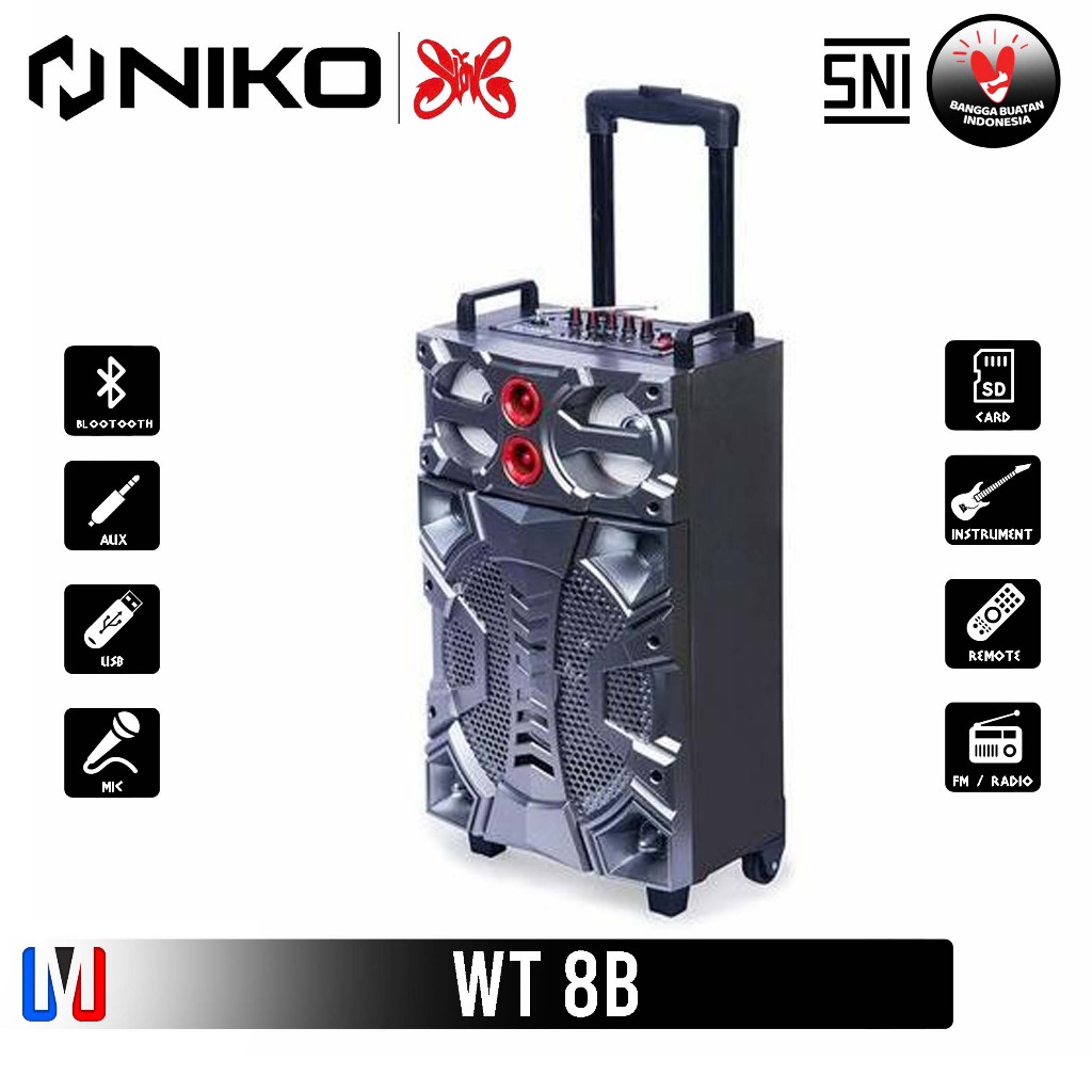 SPEAKER NIKO WT 8B - GARANSI 1 TAHUN