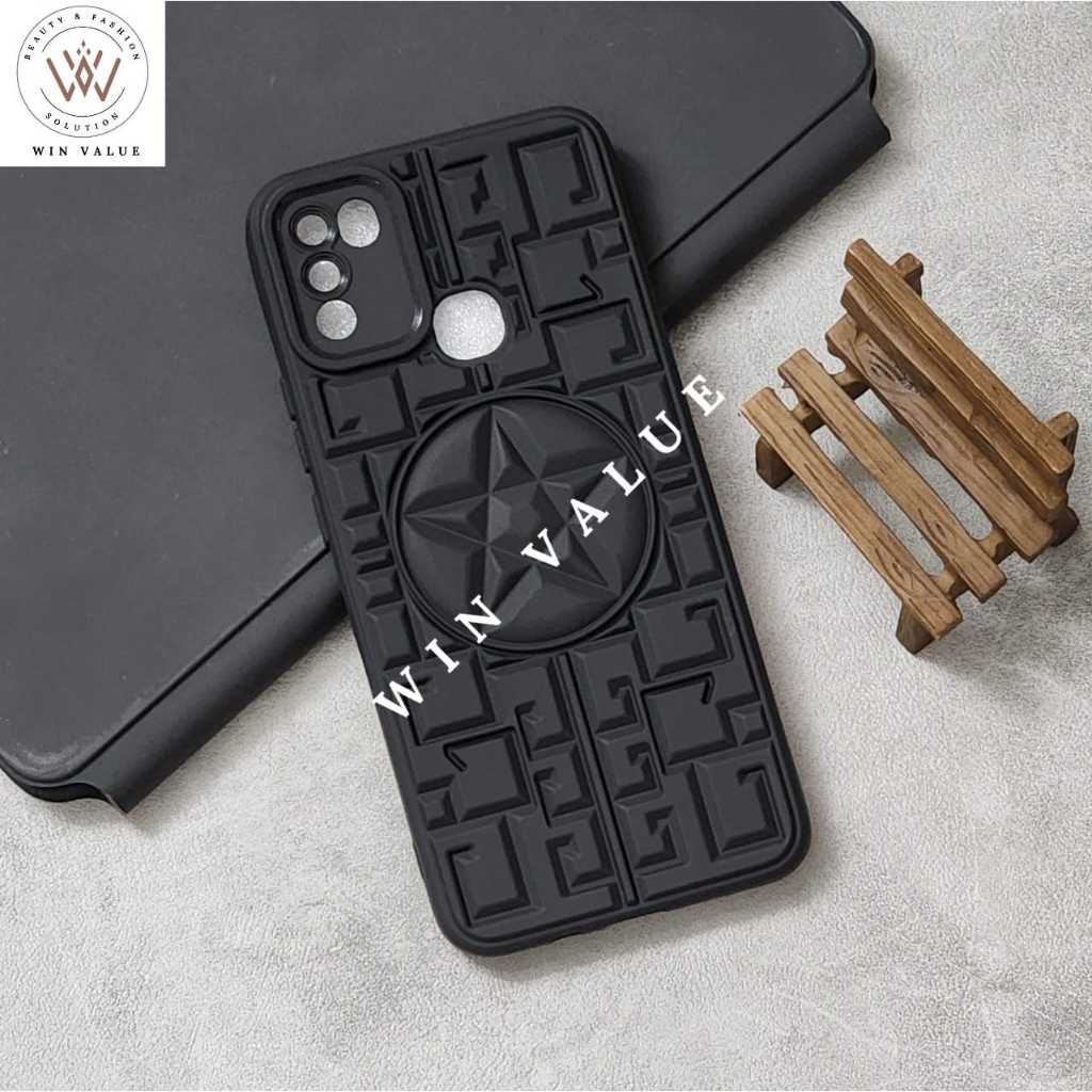 Infinix Hot 11 Play Case 3D Star Case motif Macaron Black Infinix Hot 11 Play