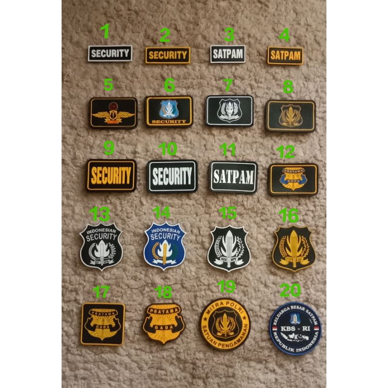 Logo rubber patch security/satpam