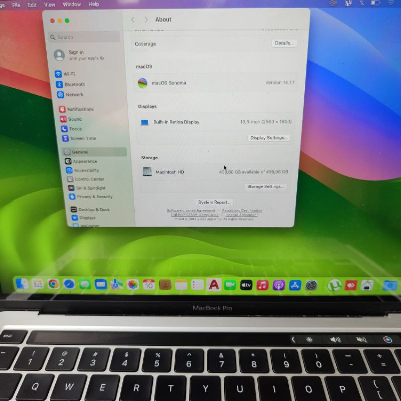 Macbook Pro 2020 Ram 16 Ssd 512 core i5 lengkap full set ibox layar 13 inch