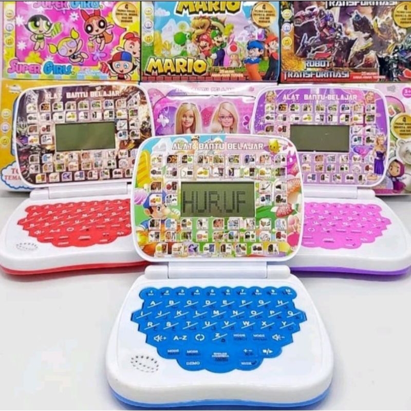 MAINAN EDUKASI LAPTOP ANAK 4 BAHASA + LAYAR