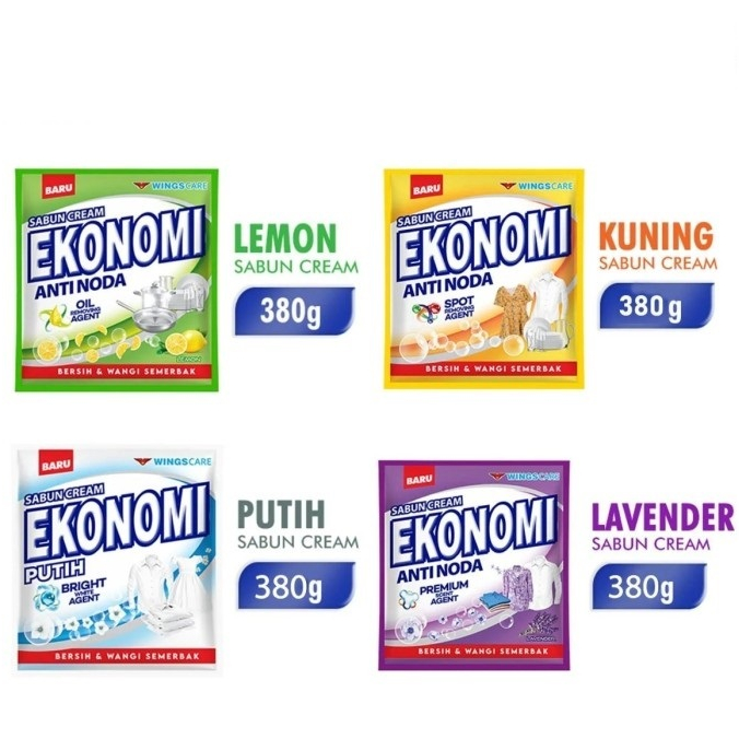 SABUN EKONOMI CREAM ANTI NODA 380gr COLEK WINGS BIRU DETERJEN LEMON PINK PUTIH SIWAK VIOLET KUNING G