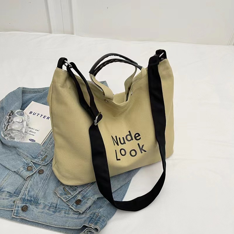 TAS SELEMPANG BAHU PUNDAK JINJING WANITA CEWEK PEREMPUAN FASHION IMPORT KANVAS CANVAS LEMAS BESAR KE