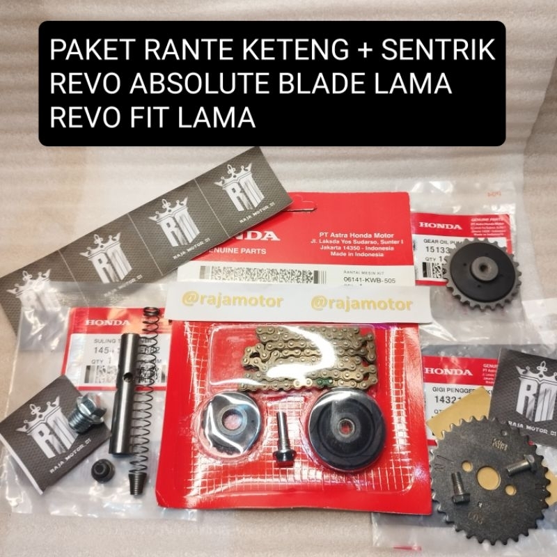 PAKET RANTAI KETENG SET KWB GIGI SENTRIK KWW SULING TENSIONER GIR GEAR POMPA OLI REVO ABSOLUTE BLADE