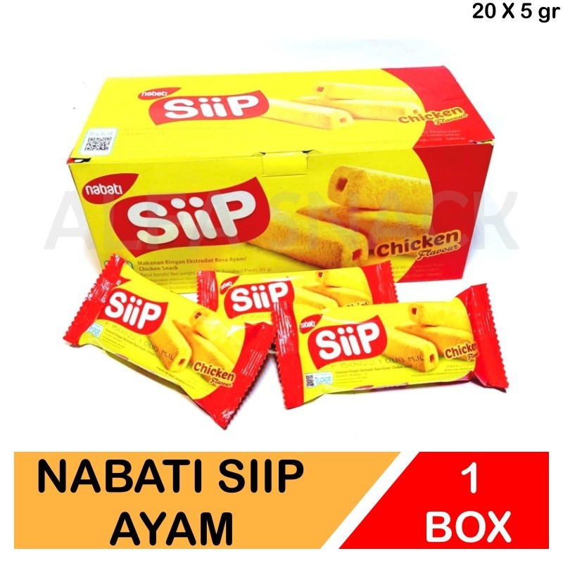 

Nabati Siip Varian Rasa 1 Box Isi 20 x 5 gram / Keju - Jagung Bakar - Cokelat - Ayam