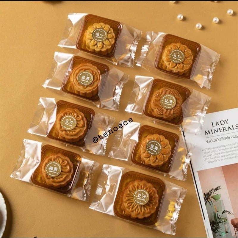 

50pcs Kantong Plastik Window Sealer mika 50gr 80gr 100gr 125gr Mooncake Kue Bulan Moon Cake Transparant Polos Clear Cookies Kue Baking Souvenir Cokelat Permen