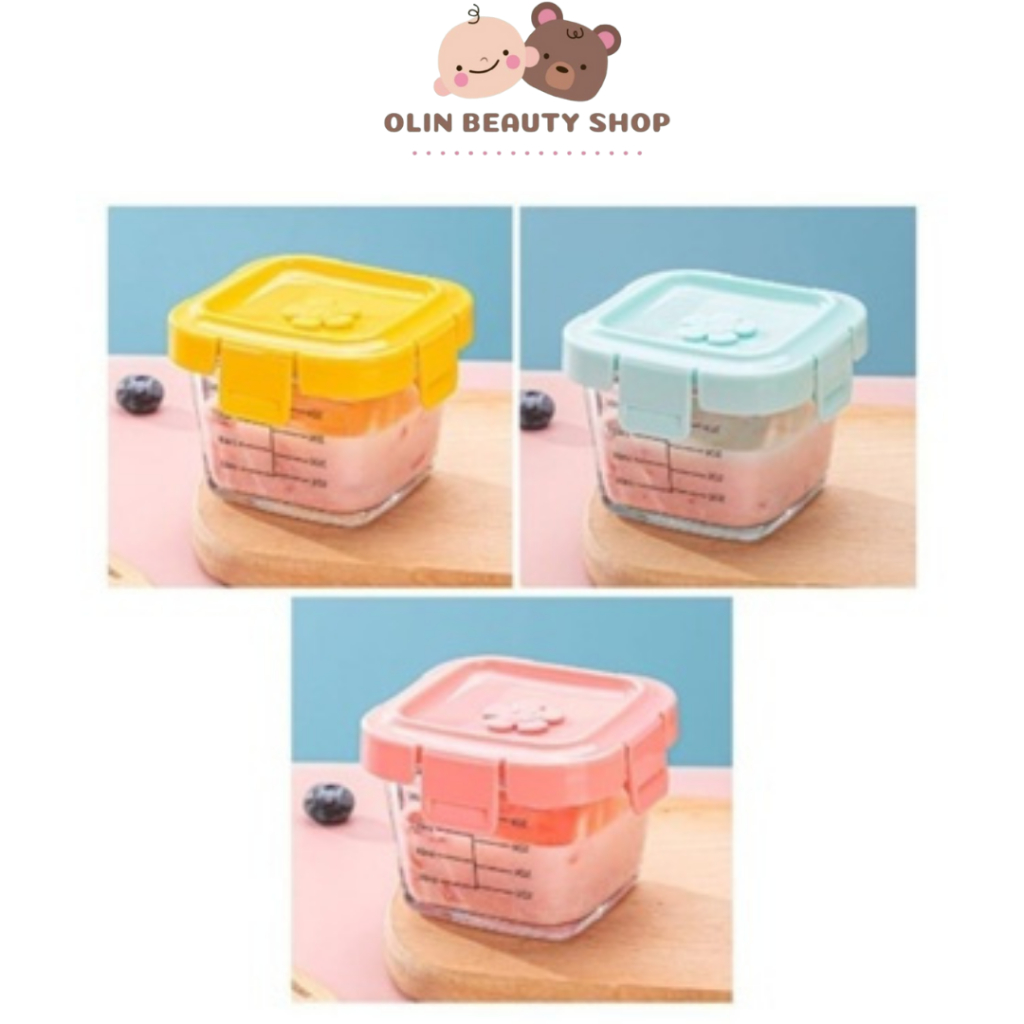 Food container Mpasi Baby Tempat MPASI kaca wadah baby Food