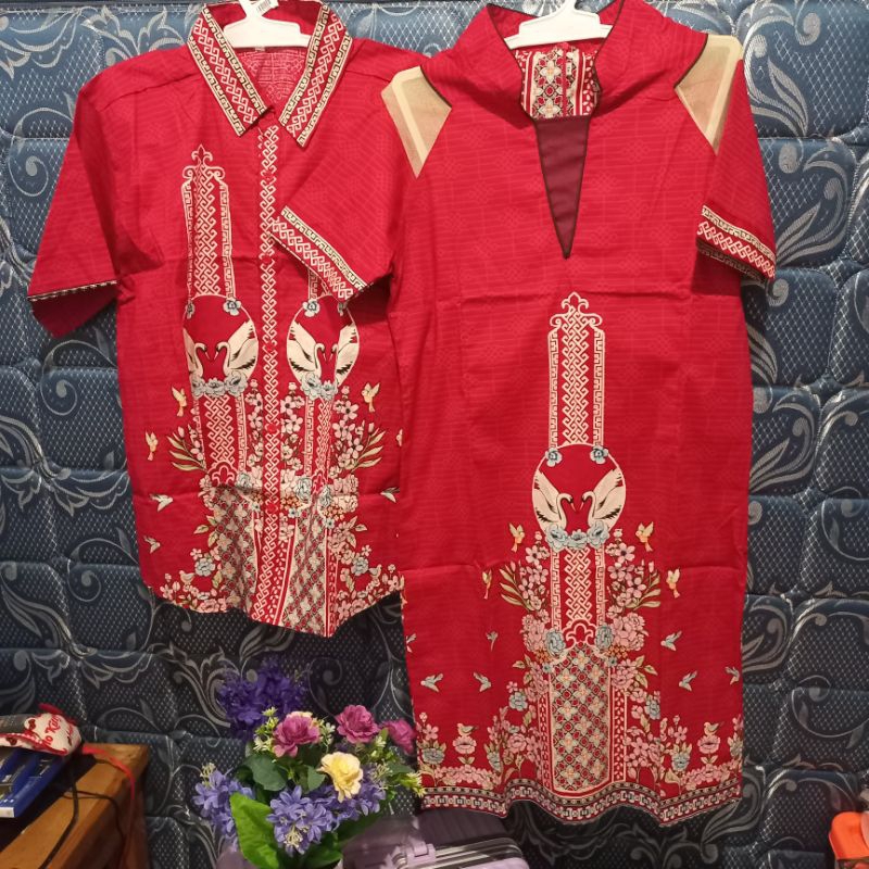 Cheongsam Batik Couple Untuk Imlek Chinese New Year Premium