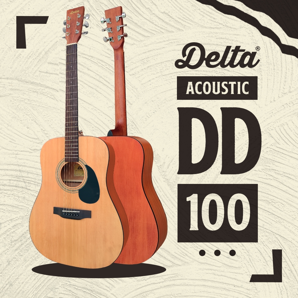 DELTA Gitar Akustik DD100 Warna Natural