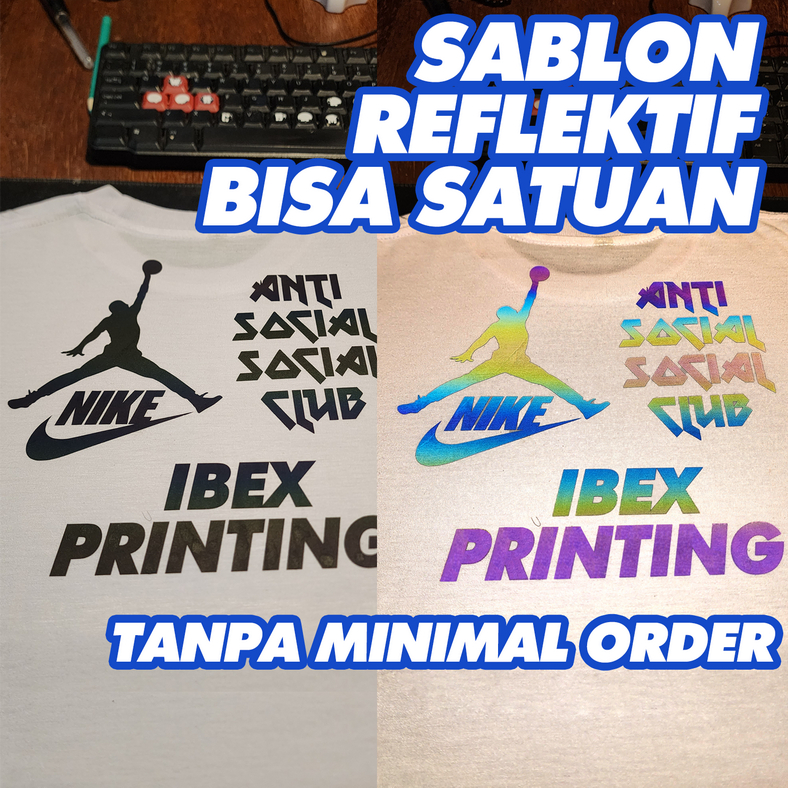 

Sablon Setrika Reflective Reflektif Rainbow Silver Satuan Custom Gambar dan Ukuran A3 A4 A5 A6 A7 Print Untuk Kaos Baju Tas