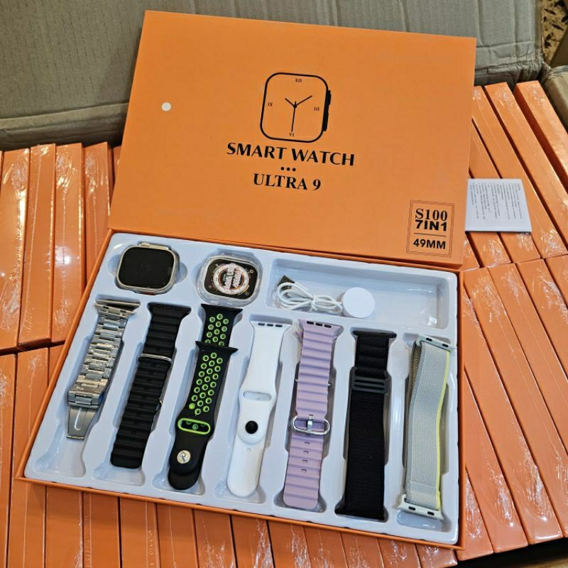 (BISA COD) SMARTWATCH ULTRA 9 , PAKET 7 TALI ,BEST SELLER 
