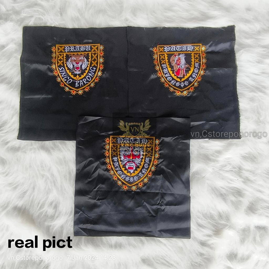 Embong mentah size kecil bordir sendiri/embong /ganong/ srembyong/ reog/bujang ganong