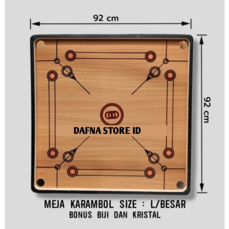 MEJA KARAMBOL/PAPAN KARAMBOL FREE BIJI KARAMBOL DAN KRISTAL