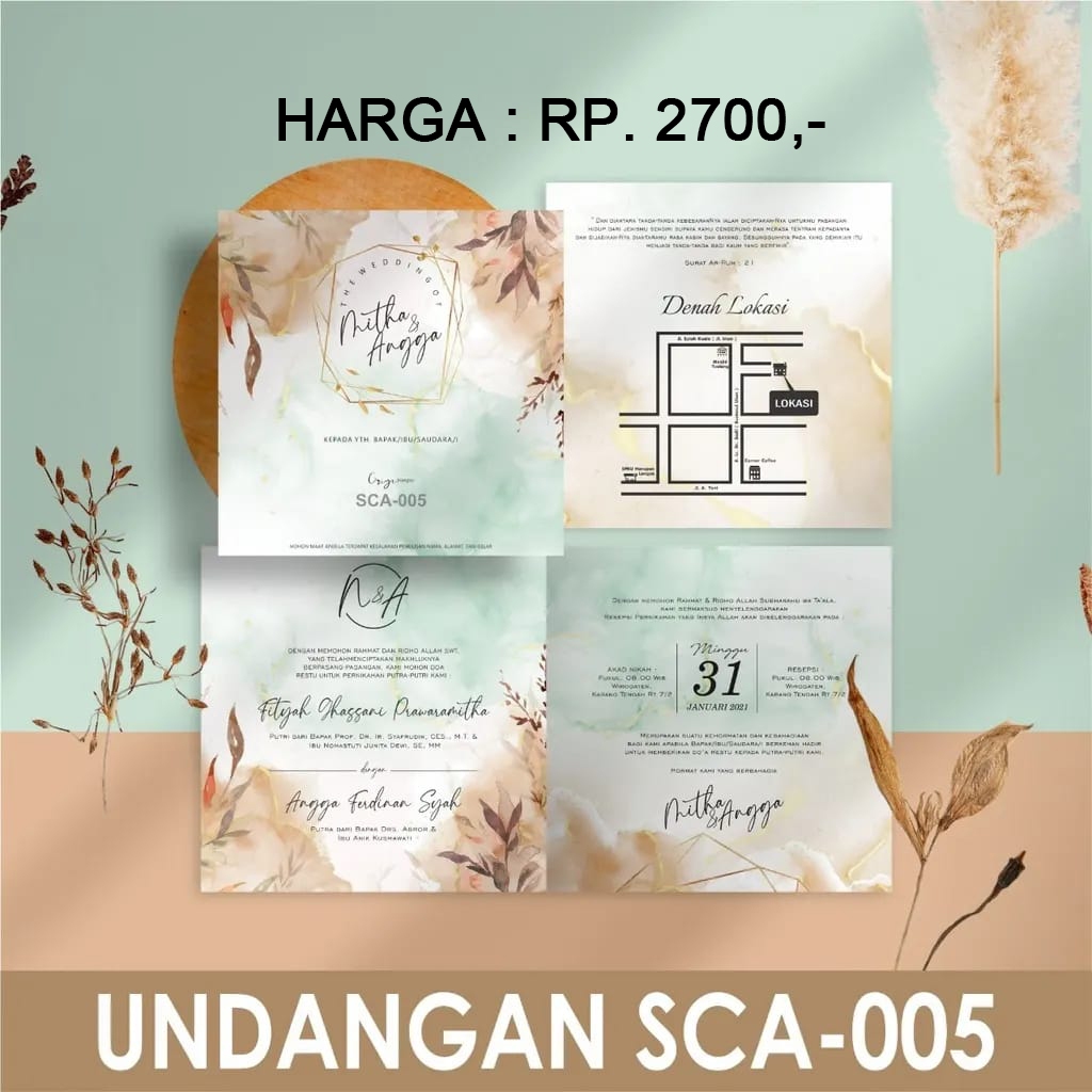 Cetak Undangan Blangko Pernikahan terjangkau Griya SCA 005