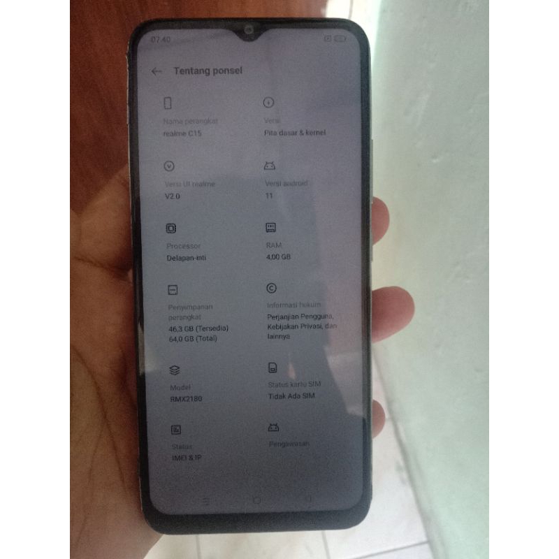 Realme C15 Ram 4/64 GB - Hp second Android 4G LTE bekas