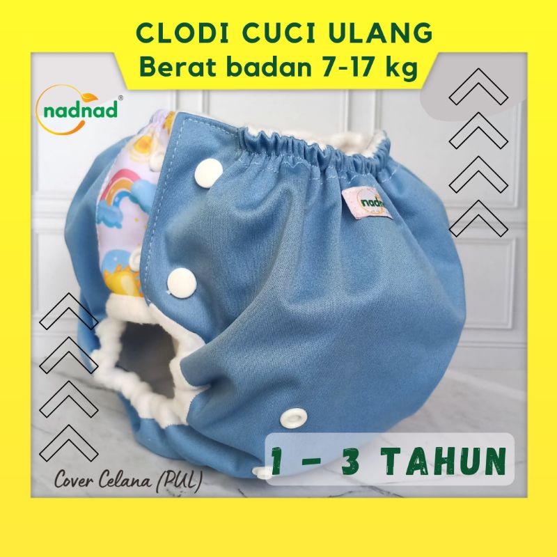 NADNAD Clodi Celana Anak 1 Tahun Cuci Ulang Anti Bocor SNI Laki Laki Perempuan Insert Bisa Dilepas