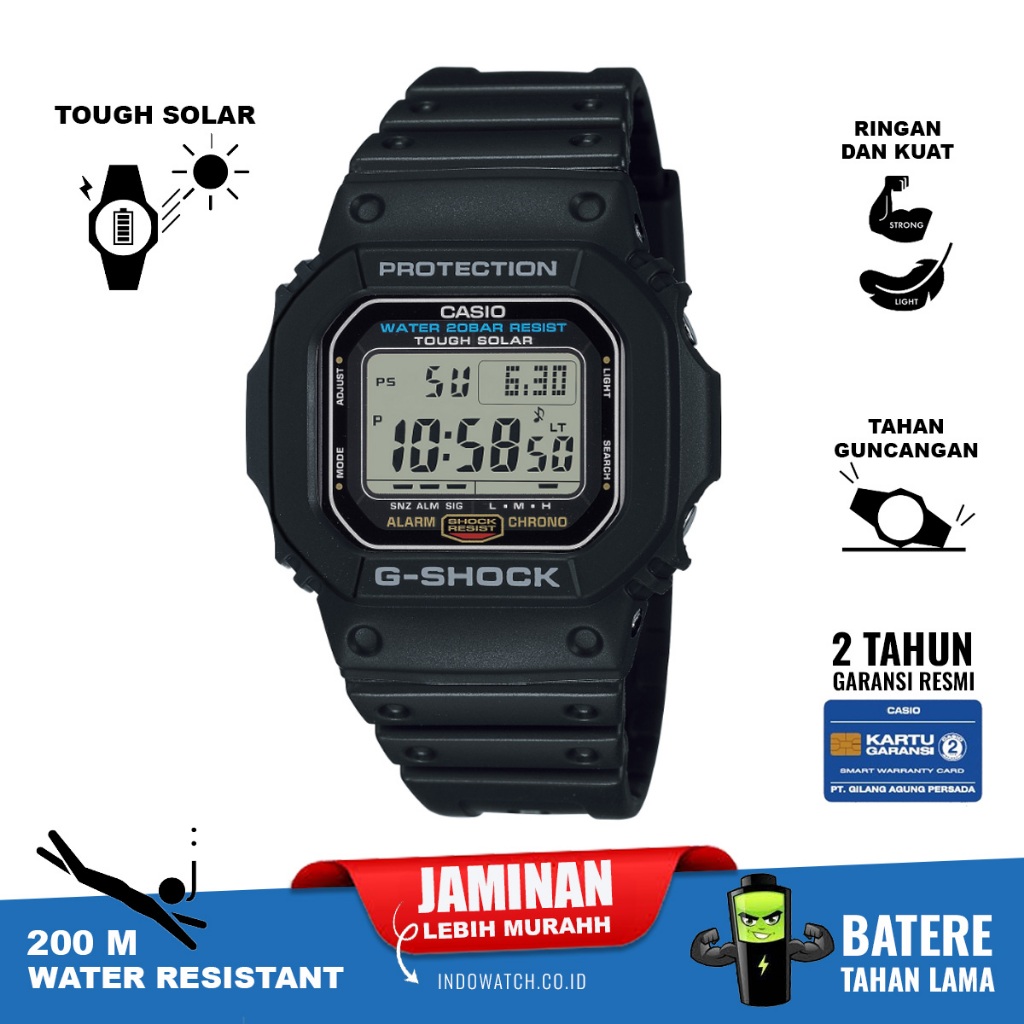 Casio G-Shock G-5600UE-1 TOUGH SOLAR | Garansi Resmi