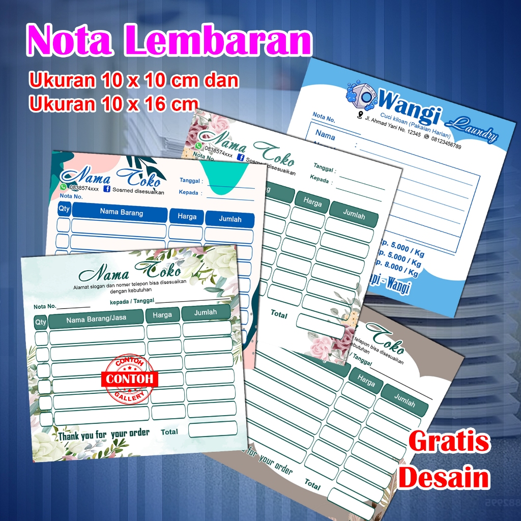 

Nota Custom Nama Toko Lembaran