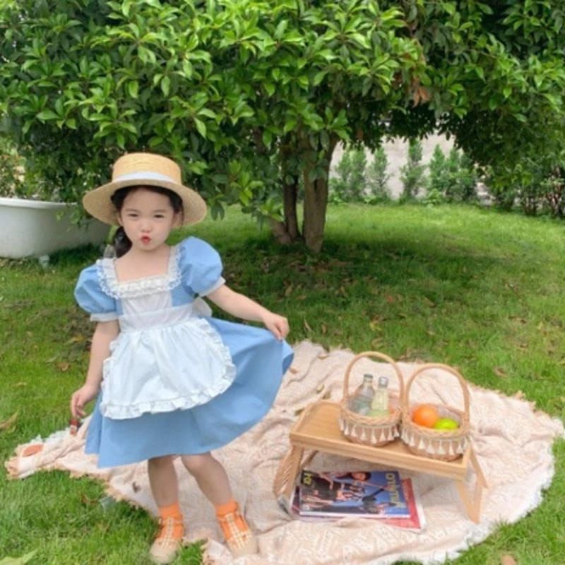 blue Alice dress// dress anak import