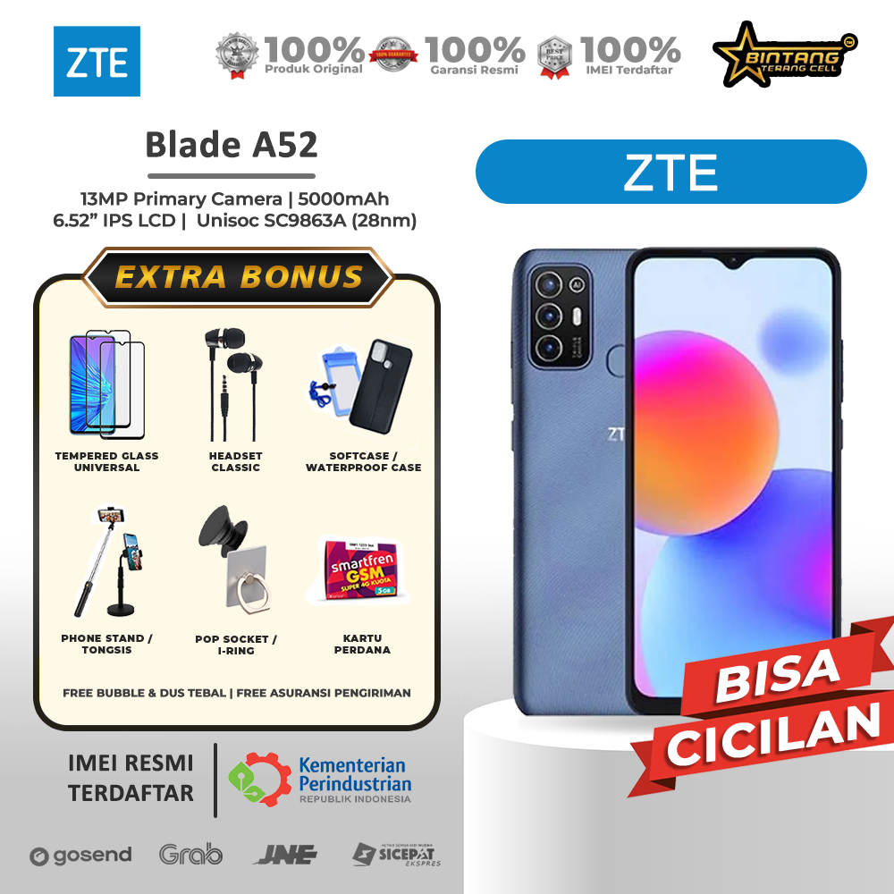 ZTE Blade A55 ram 4/128gb zte blade A54 ram 4/128gb a54 ram 4/64gb a52 ram 4/64gb Garansi Resmi