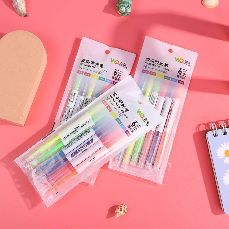 

(GA777) HIGHLIGHTERS STABILO WARNA SET 6PCS 2 SISI 2IN1 STABILO PANJANG WARNA WARNI PENSIL PENA PASTEL MEWARNAI ANAK SEKOLAH ART COLOURING / 6 PCS Highlighter 2 sisi/ Stabilo warna warni/ Candy Color set pen col