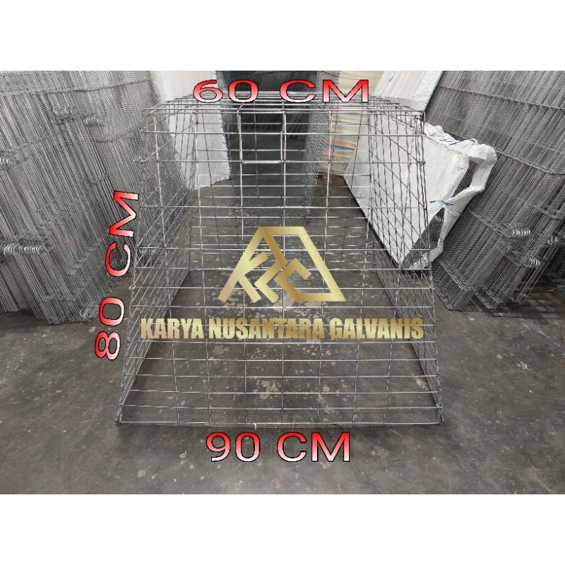GALVANIS KANDANG AYAM LIPAT 90×80×60 TRAPESIUM