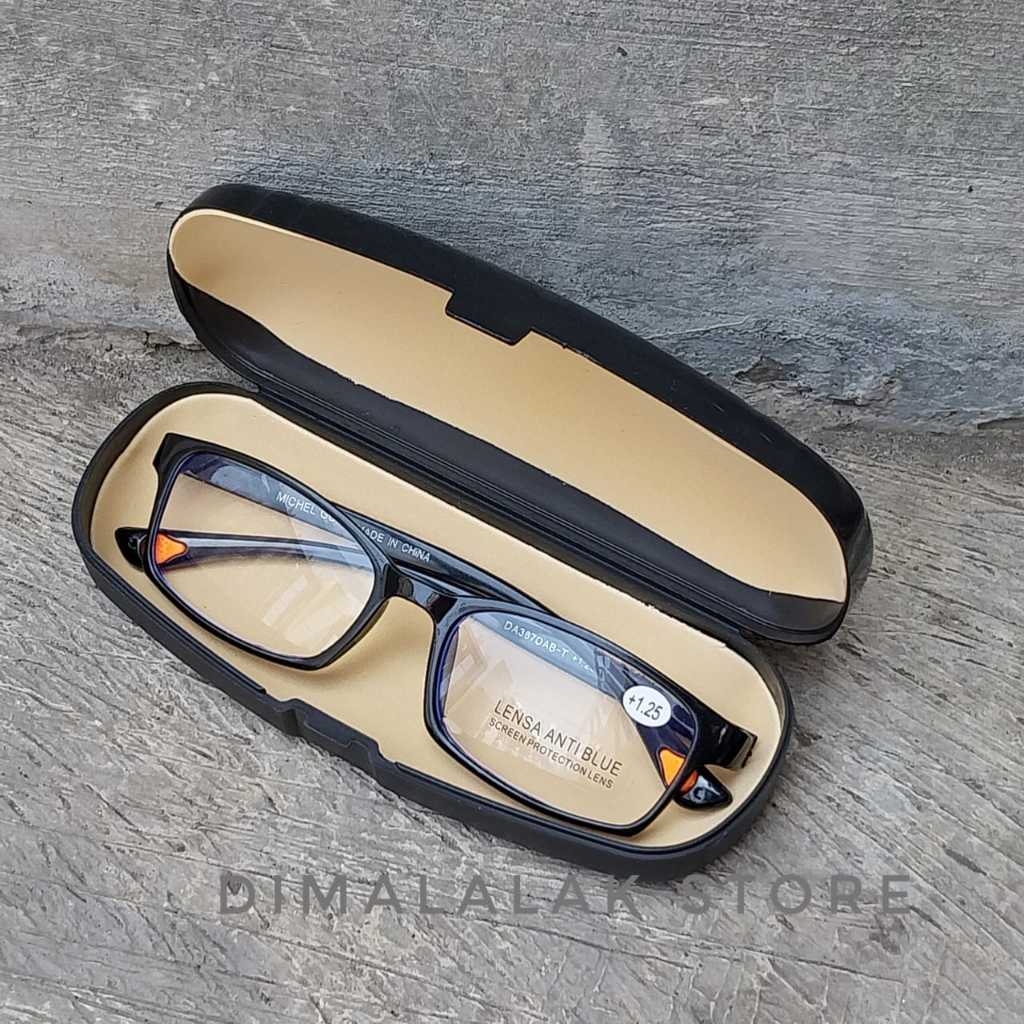 Kacamata plus kacamata baca lensa anti radiasi frame lentur plus 1.00 sampai plus 3.00 bonus box dan