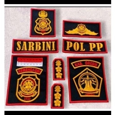 Atribut Bordir Pol PP Timbul 3D Ajiib