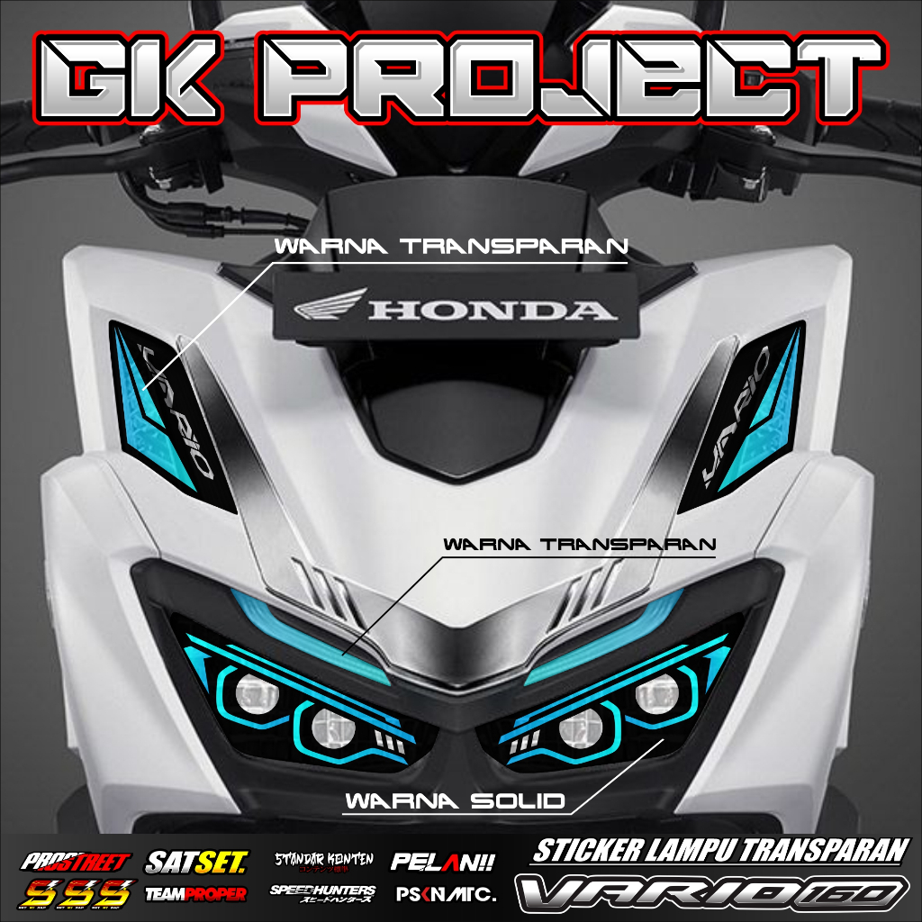 Stiker Lampu VARIO 160 | Stiker Variasi Lampu Alis Motor Honda VARIO 160 New | Stiker Alis VARIO Rgb