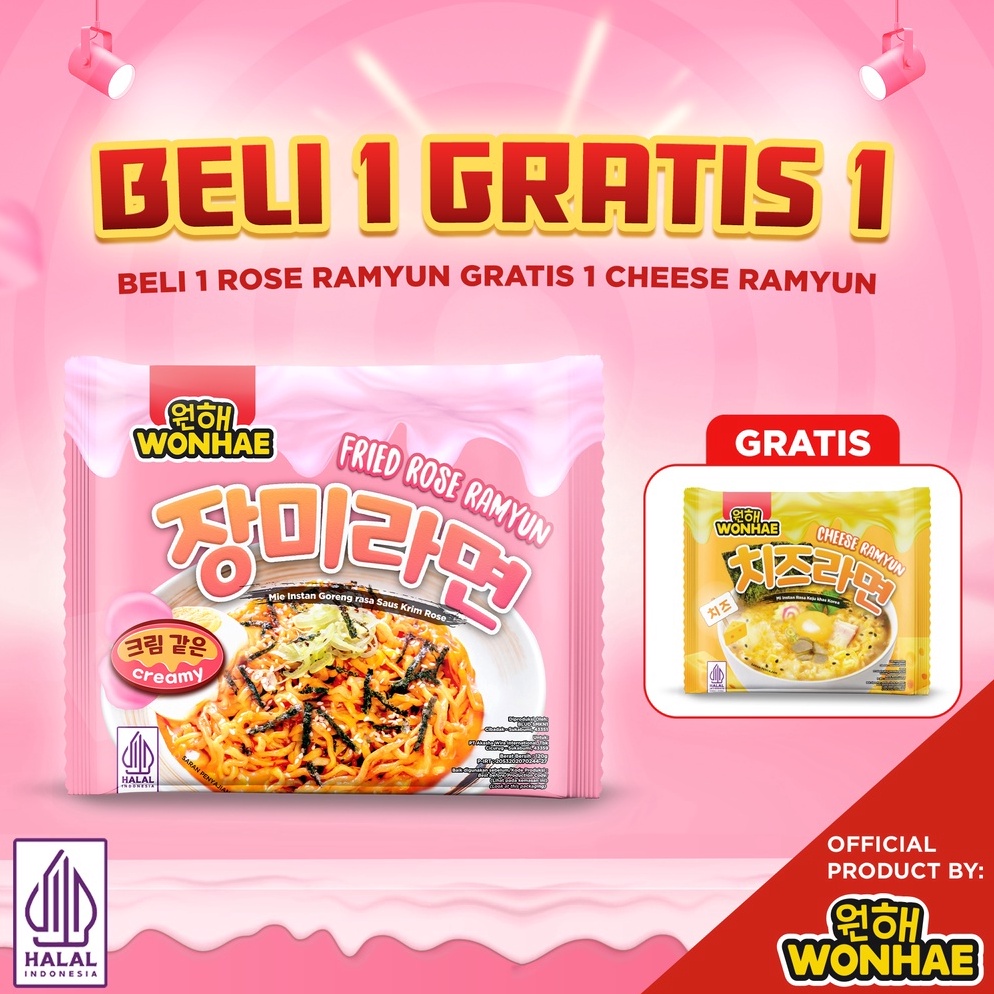 

PROMO ALE BELI 1 Mujigae by Wonhae Fried Rose Ramyun 12 gr GRATIS 1 Mujigae by Wonhae Cheese Ramyun 12 gr