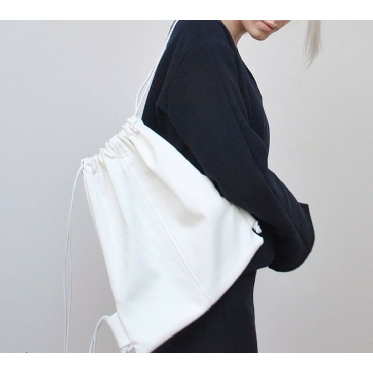 PROMO Stringbag/Tas Serut Gendong Kanvas 30x40 Putih Satuan Premium Polos Original / Tas Wanita / Ta