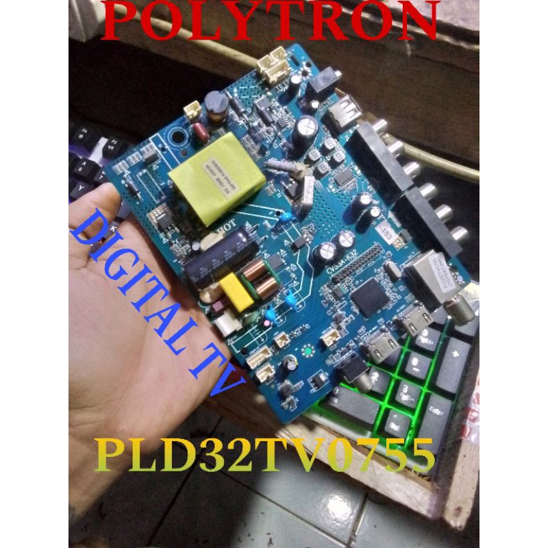 MB MAINBOARD TV POLYTRON PLD 32TV0755 MB MAINBOARD MOTHERBOARD TV LED POLYTRON PLD 32TV0755 MESIN TV