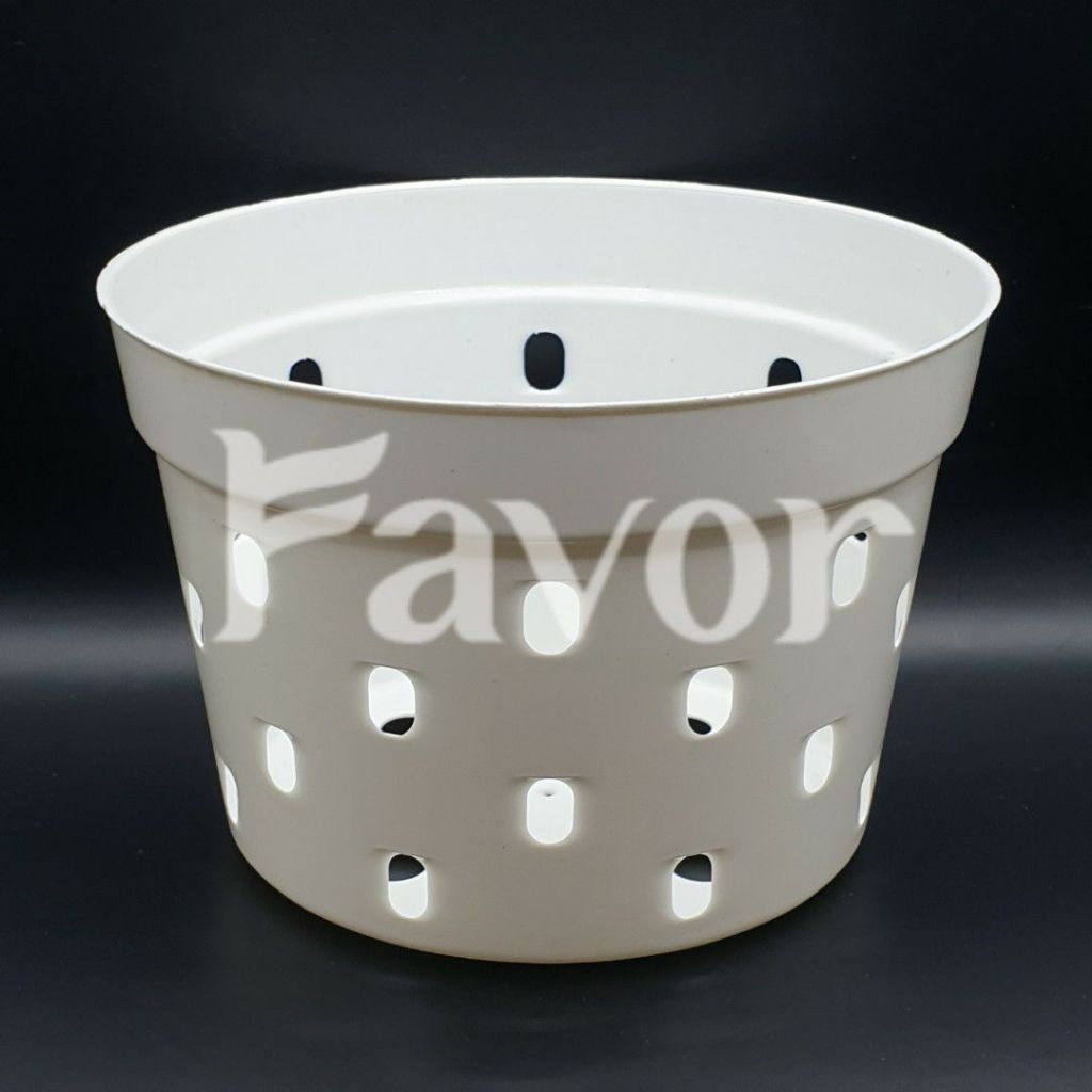 Pot Anggrek Estetik DENDROBIUM Ukuran 15 PUTIH Basic Lubang Pot Plastik Praktis Aerasi