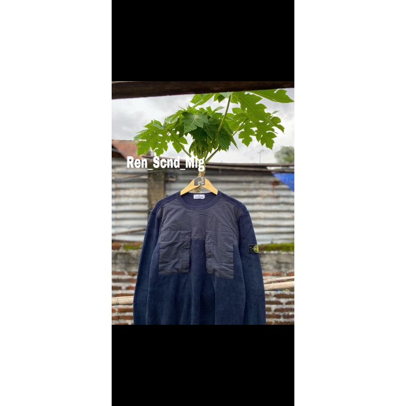 crewneck stone island junior pocket nylon