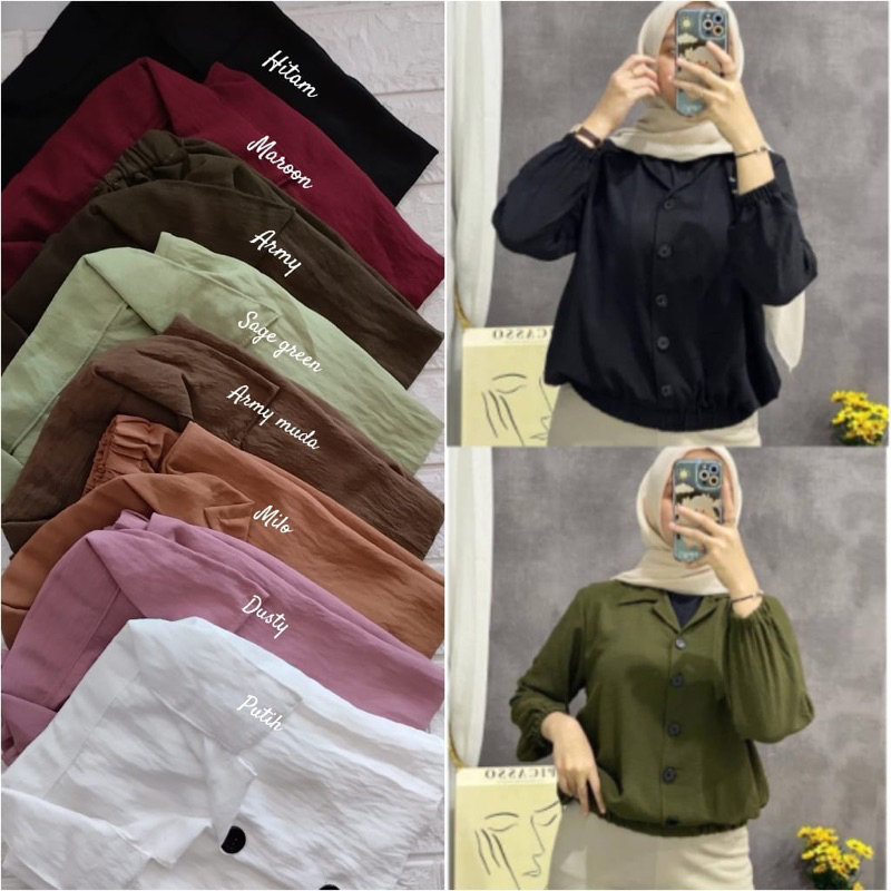 Tifany Blouse Atasan Crop Top Wanita Crinkle