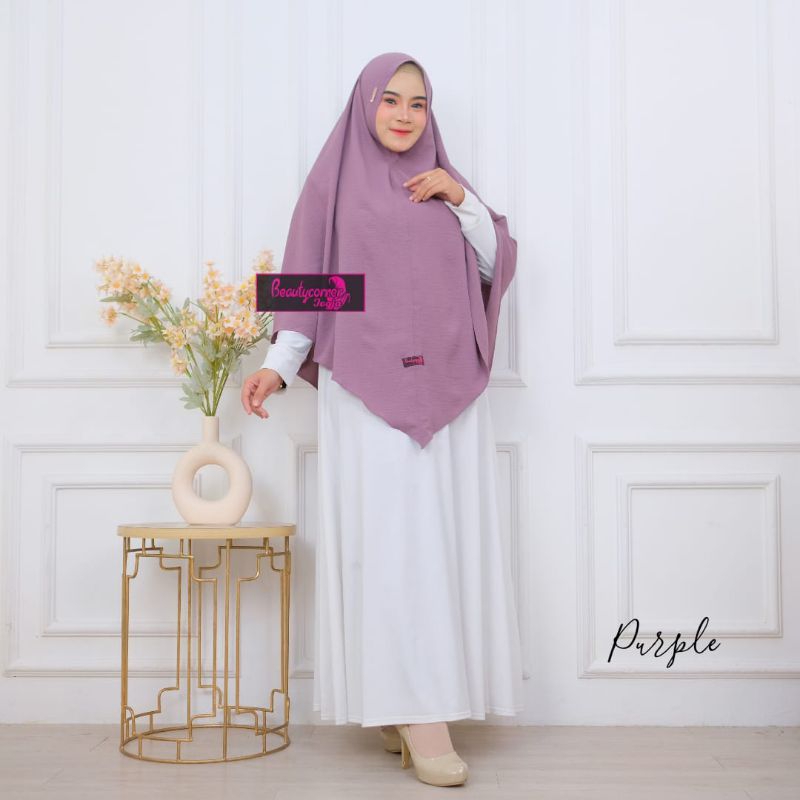 Jilbab Bergo Malay/khimar Jumbo non Pet /Hijab Tanpa Pet Crinkle Airflow