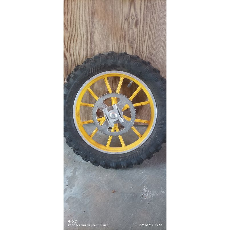 pelek+gear set + piringan rem mini motor trail 10