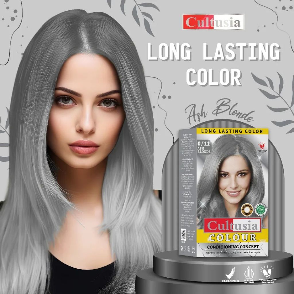 Cultusia Hair Color Ash Blonde 30ml 0/11 || Cat Rambut || Pewarna Rambut Cultusia